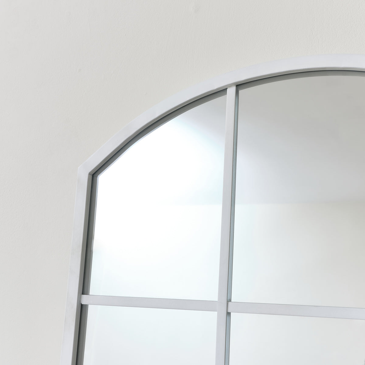 Large White Arched Window Mirror - 108cm x 59cm