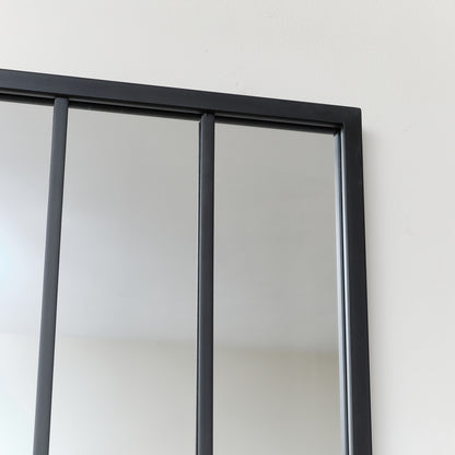 Matt Black Window Mirror 94cm x 38cm