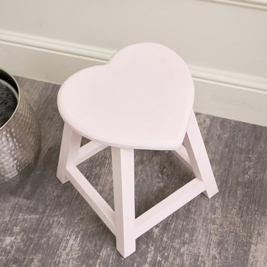  Pink Wooden Heart Stool 