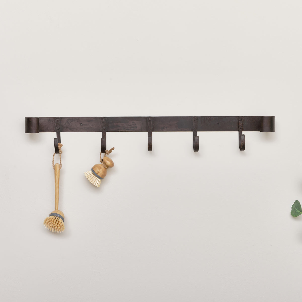 Large Rustic Iron Wall Hook Storage Rack