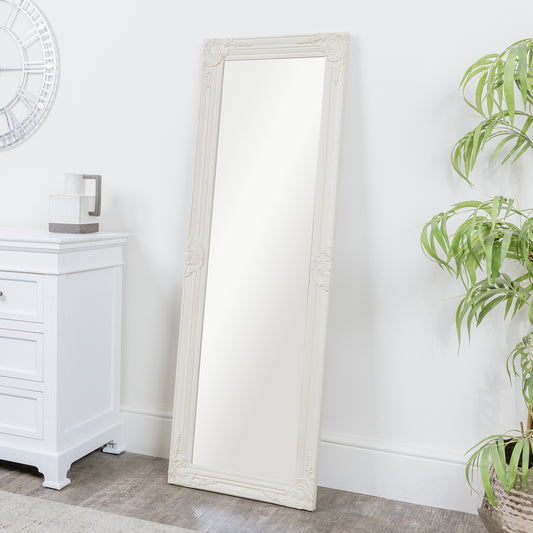  Ornate Tall Taupe Wall / Leaner Mirror 142cm x 47cm 