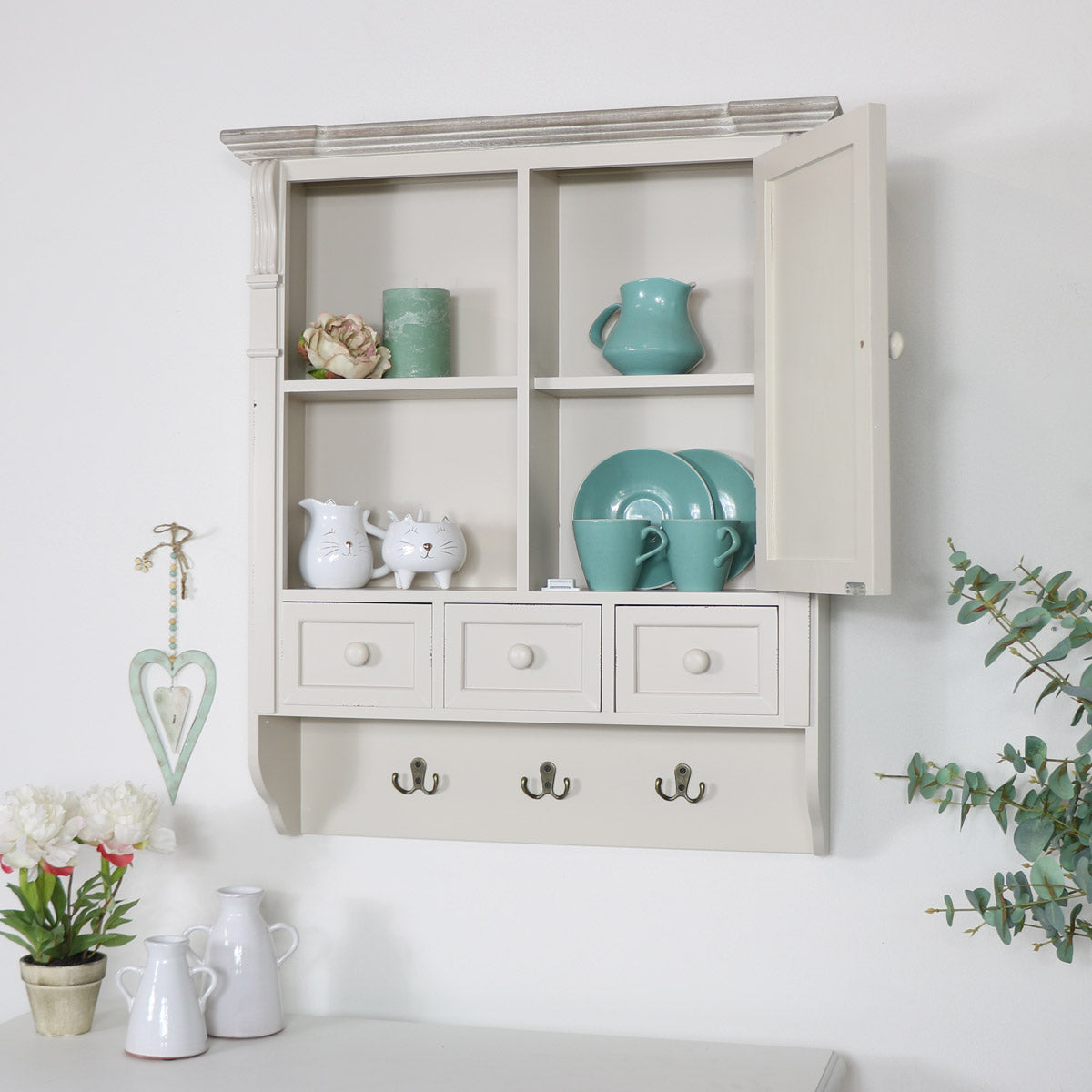 Wall mounted on sale kitchen hutch