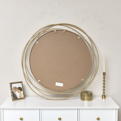 Large Round Gold Mirror 88cm x 85cm