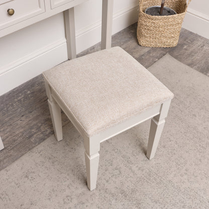 Grey Cushioned Dressing Table Stool - Daventry Taupe-Grey Range