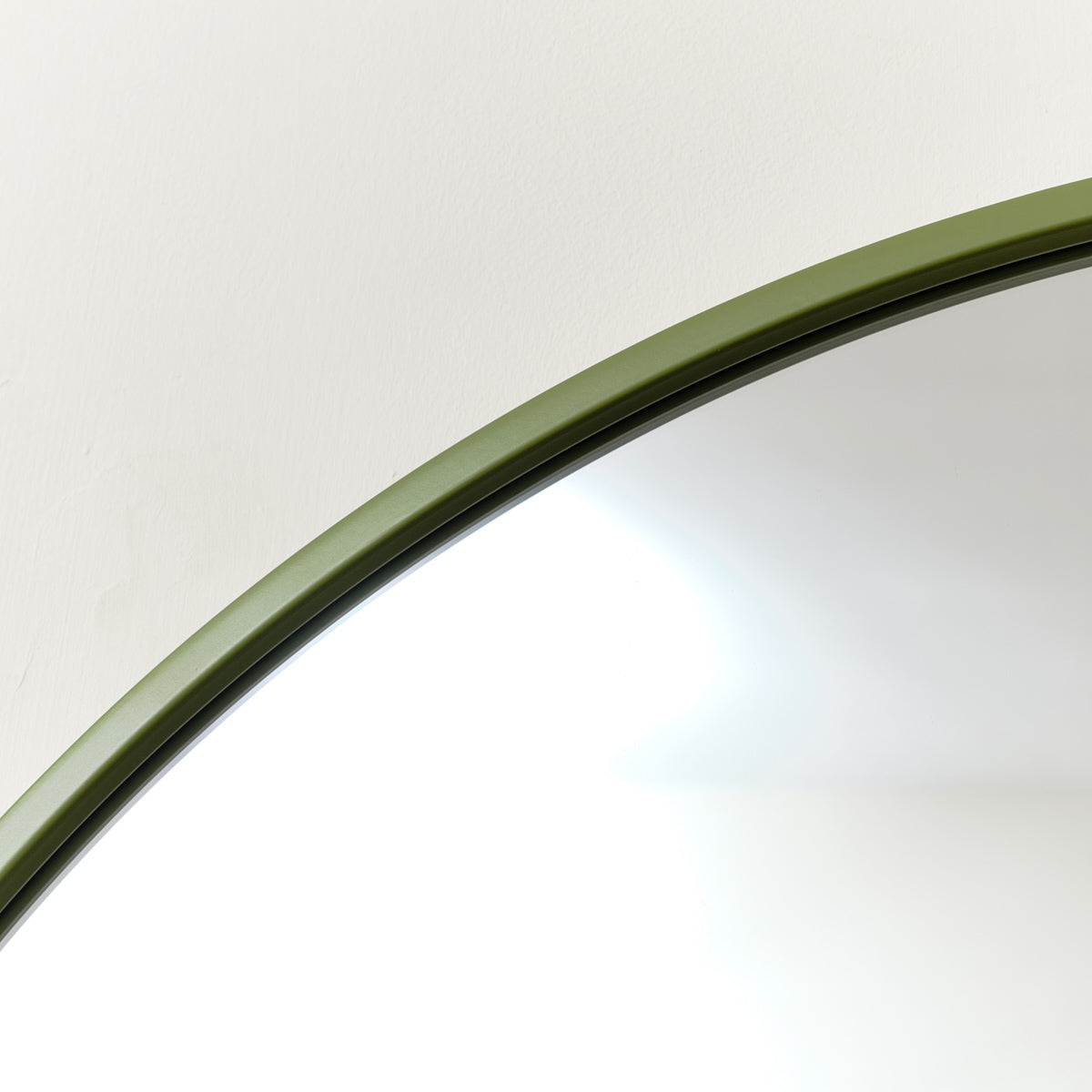 Large Round Olive Green Wall Mirror 80cm x 80cm