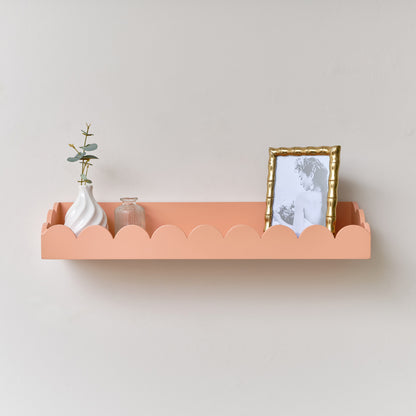 Peach Scalloped Wall Storage Shelf - 61cm