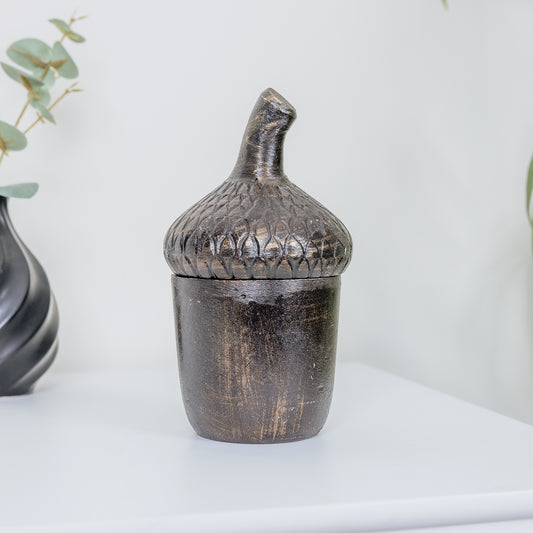  Rustic Brown Acorn Storage Pot Ornament 