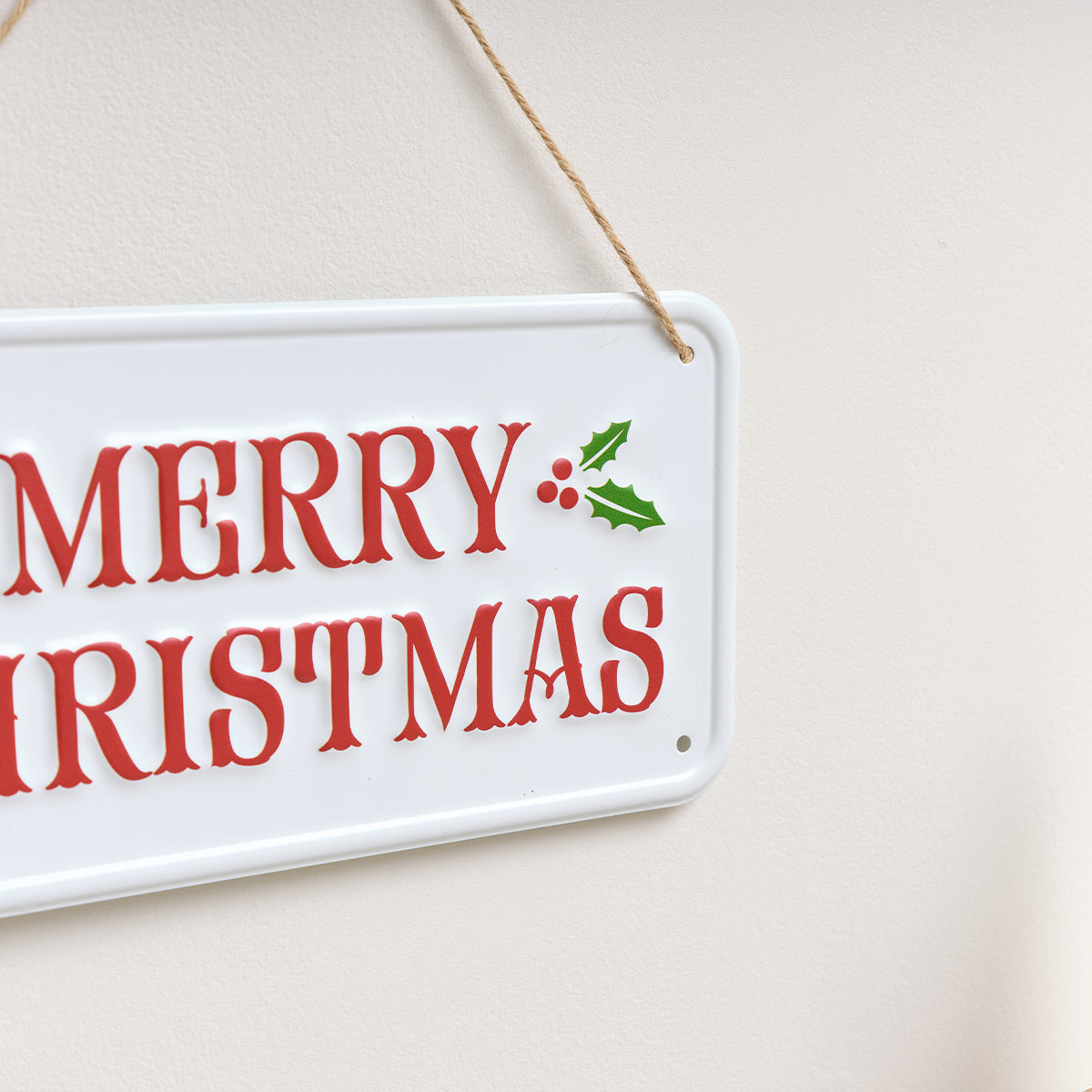 Red, White and Green Merry Christmas Decorative Sign