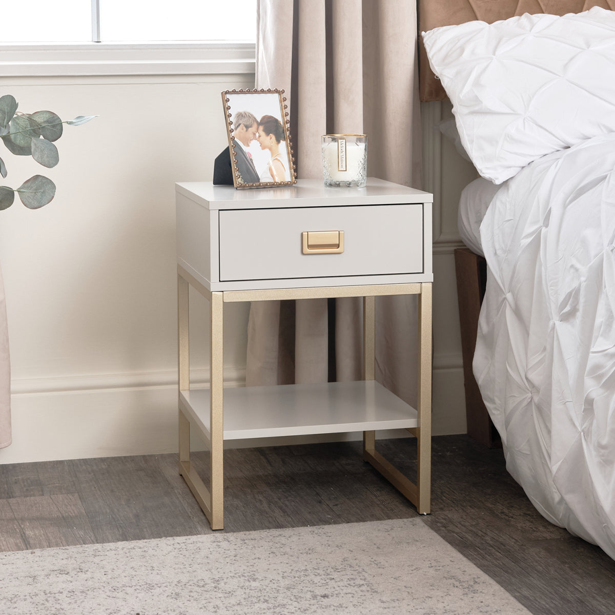 One Drawer Bedside Table - Elle Stone Range