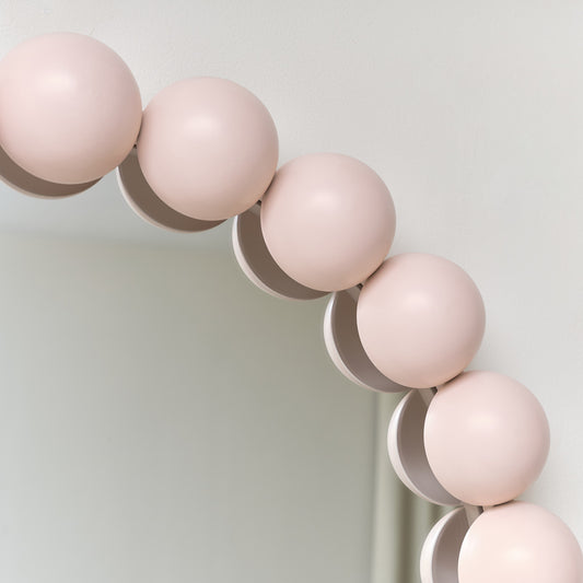  Round Pink Bobble Bobbin Wall Mirror 60cm x 60cm 