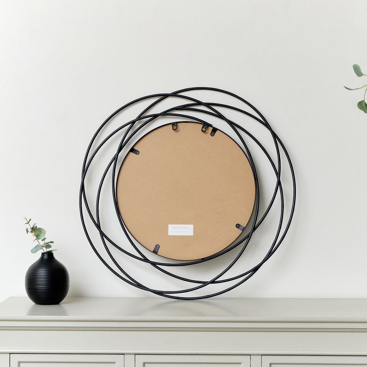 Black Swirl Wall Mirror - 70cm x 70cm