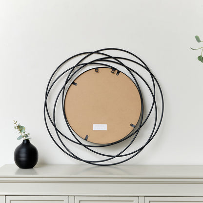 Black Swirl Wall Mirror - 70cm x 70cm