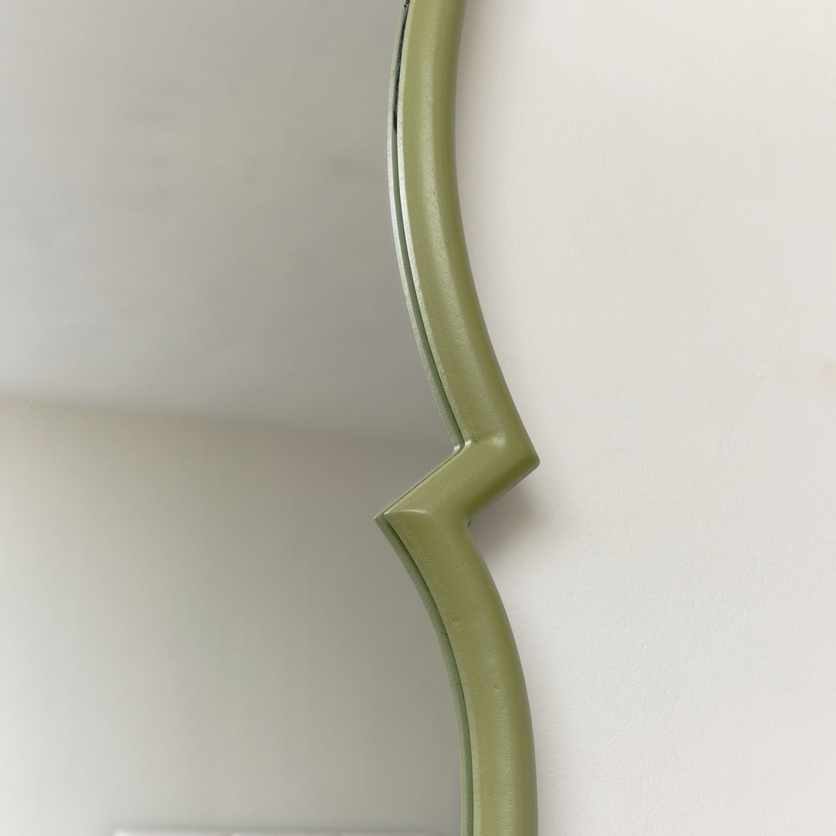 Light Olive Green Vintage Abstract Wall Mirror - 84cm x 53cm