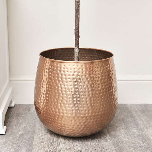  Large Copper Hammered Metal Planter 