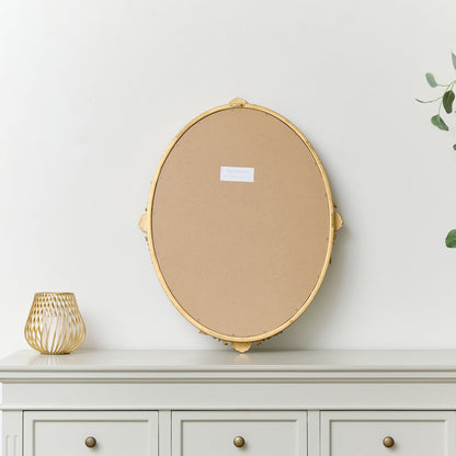 Oval Gold Ornate Wall Mirror 70cm x 56cm