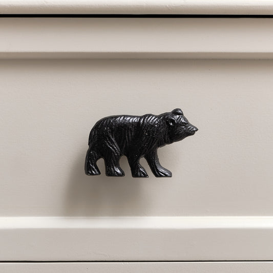  Matte Black Bear Drawer Knob 