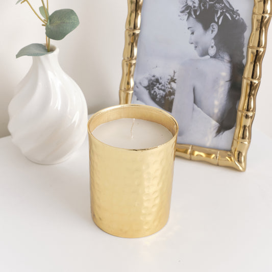  Hammered Gold Filled Candle Pot - 10cm 