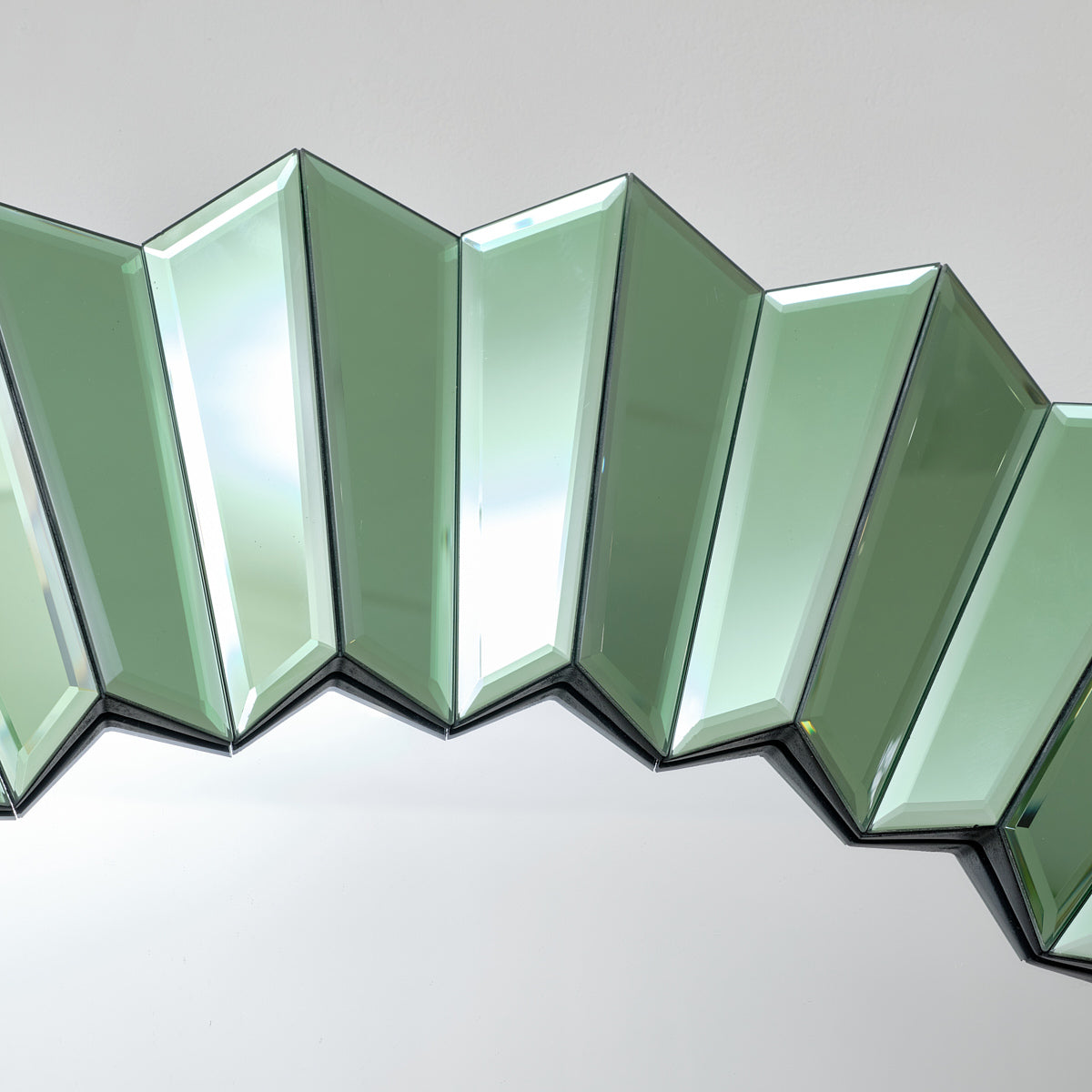 Large Bevelled Green Glass Wall Mirror 80cm x 80cm