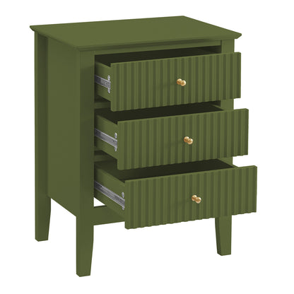 Pair of 3 Drawer Bedside Tables - Hales Green Range