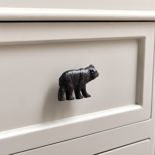  Matte Black Bear Drawer Knob 