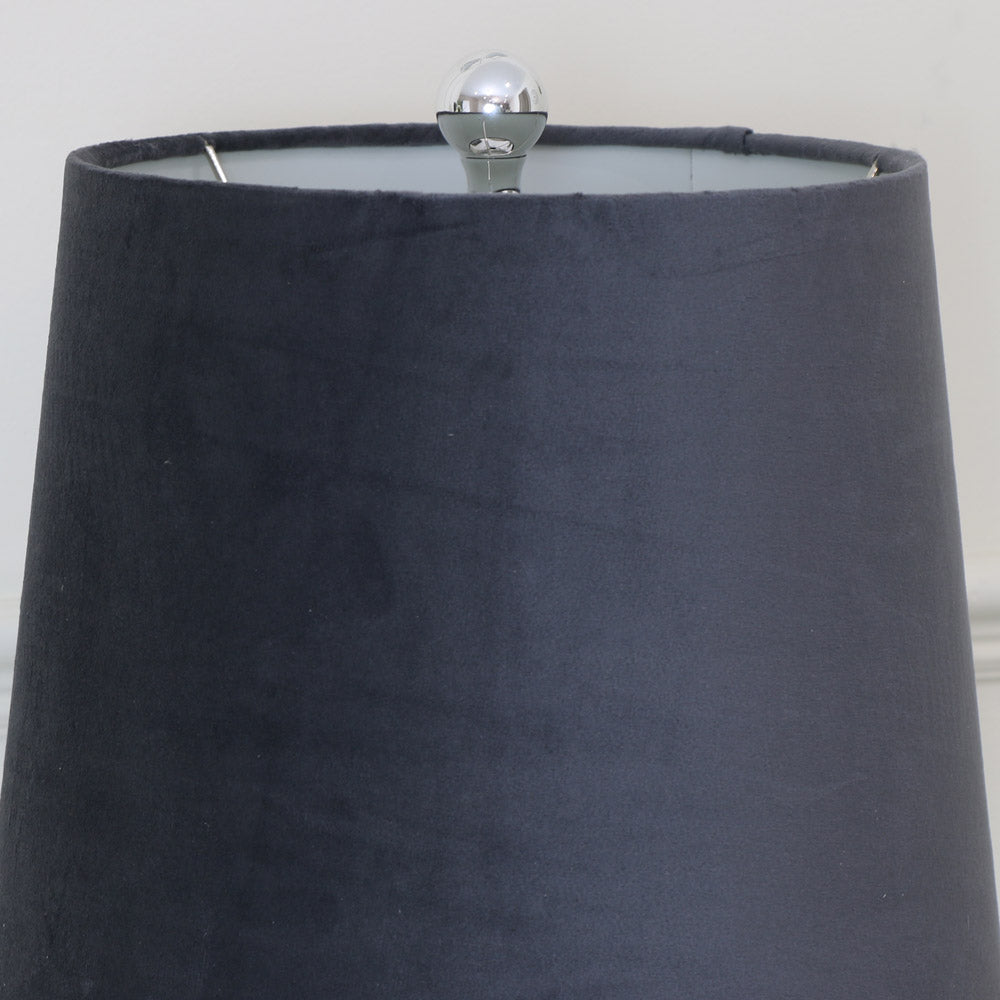 Bevelled Mirrored table lamp With Grey Shade