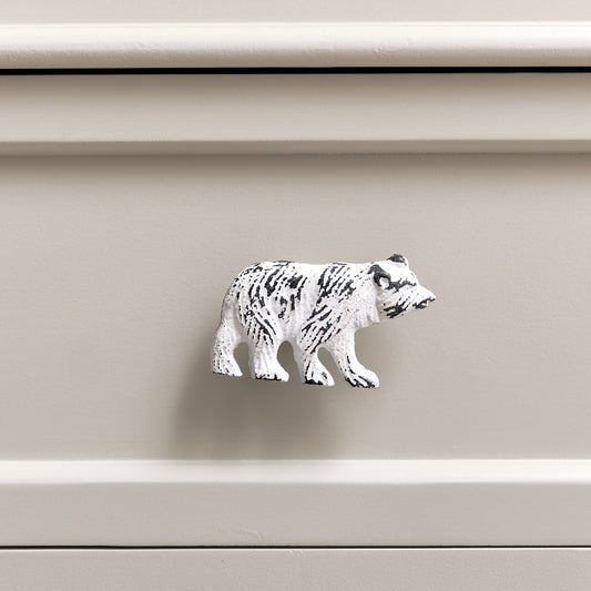  Antique White Bear Drawer Knob 