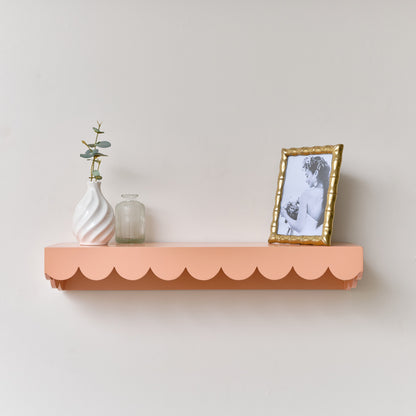 Peach Scalloped Wall Storage Shelf - 61cm