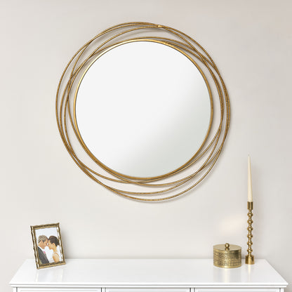 Large Round Gold Mirror 88cm x 85cm