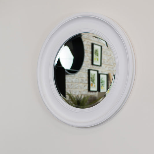  Round Vintage White Wall Mirror 60cm x 60cm 