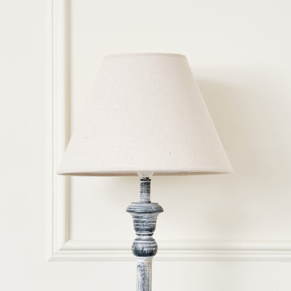 Rustic Grey Floor Lamp with Linen Shade