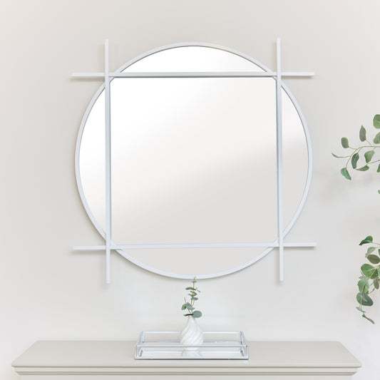  Large Round White Wall Mirror 97cm x 97cm 