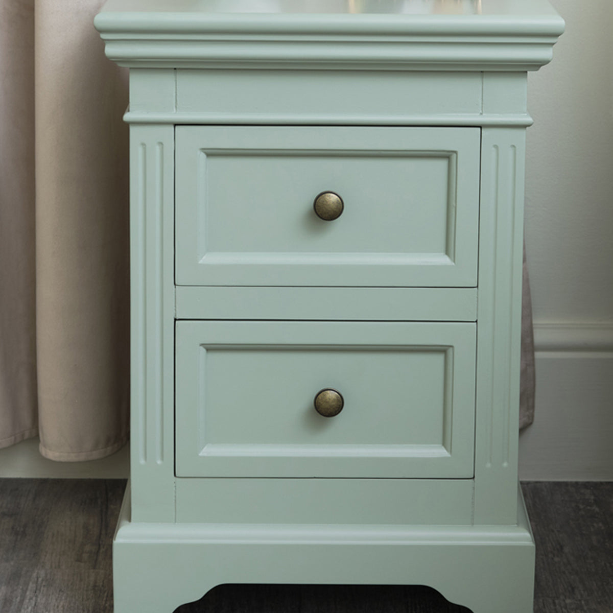 Pair of Sage Green Two Drawer Bedside Tables - Daventry Sage Green Range