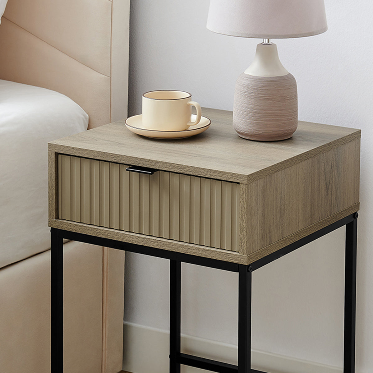 One Drawer Bedside Table - Hesley Nordic Wood Range