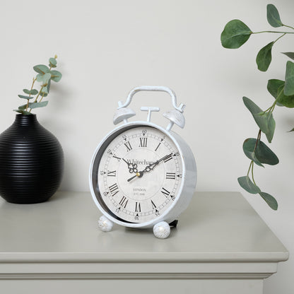 White Table Top / Mantel Clock 15.5cm x 24cm