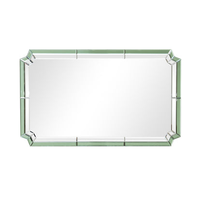 Rectangle Green Glass Art Deco Wall Mirror 60cm x 100cm