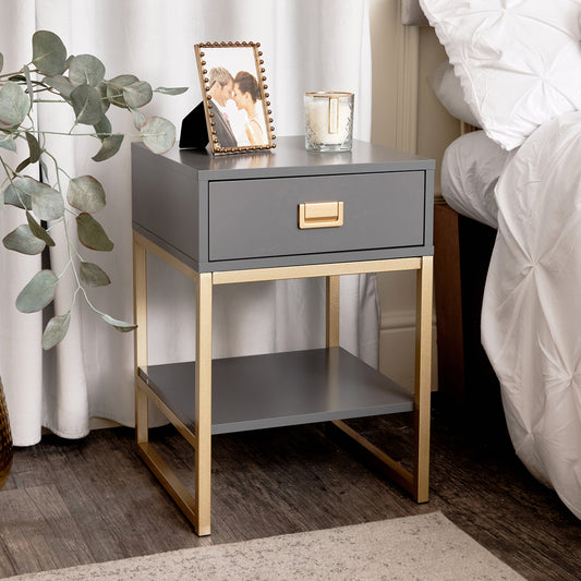  One Drawer Bedside Table - Elle Slate Range 