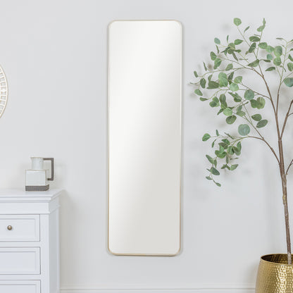 Tall Gold Curved Framed Wall / Leaner Mirror 145cm x 45cm