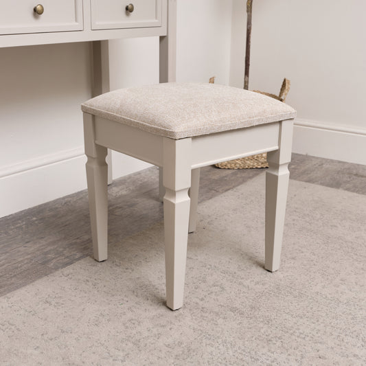  Grey Cushioned Dressing Table Stool - Daventry Taupe-Grey Range 