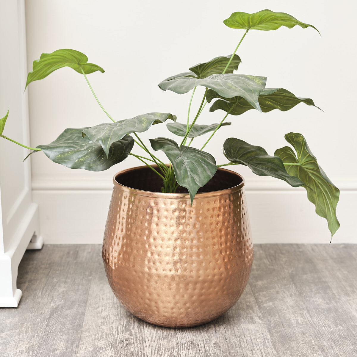 Medium Copper Hammered Metal Planter