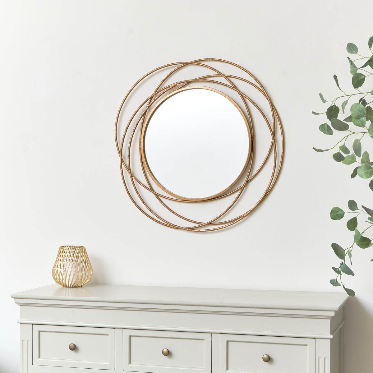 Antique Gold Swirl Wall Mirror - 70cm x 70cm