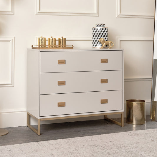  Large 3 Drawer Chest of Drawers - Elle Stone Range 