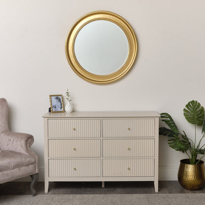 Large Round Gold Vintage Wall Mirror 80cm x 80cm