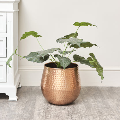 Medium Copper Hammered Metal Planter